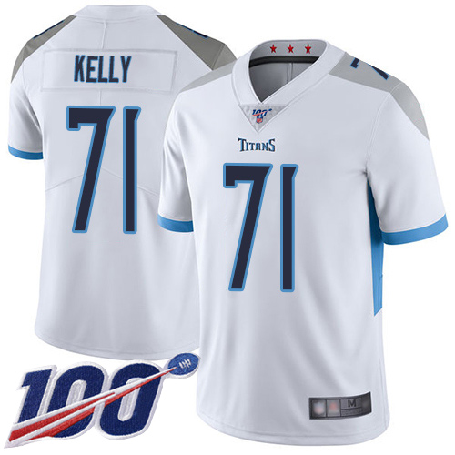 Tennessee Titans Limited White Men Dennis Kelly Road Jersey NFL Football #71 100th Season Vapor Untouchable